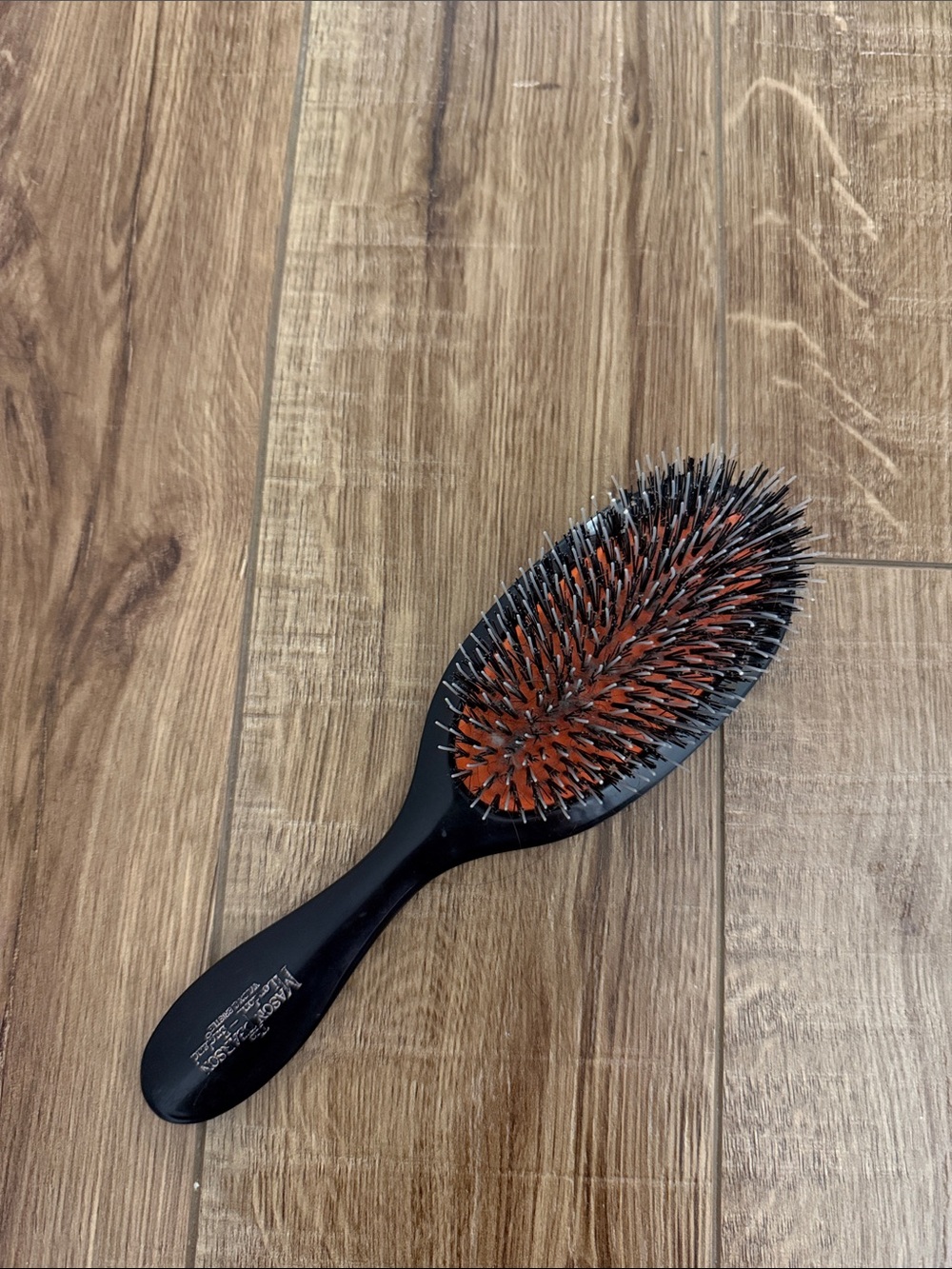 Boar & Nylon Hair Brush - Black Handle with Brown Cushion